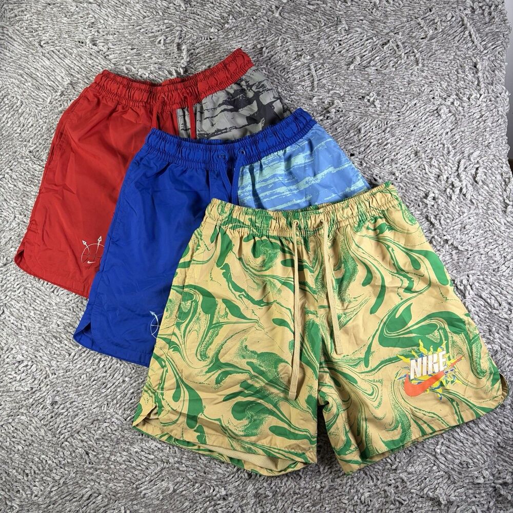 Nike Woven Flow Shorts Lot Of 3 Mens Small Activewear Training Summer Lined